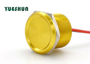 China Schakelaar van de aluminium Piezo Drukknop GEEN Lamp 25mm het Gele Lichaam van 24VAC 100mA verdeler